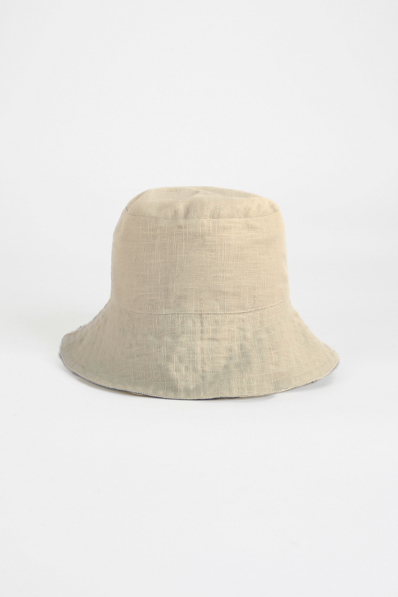 white linen bucket hat